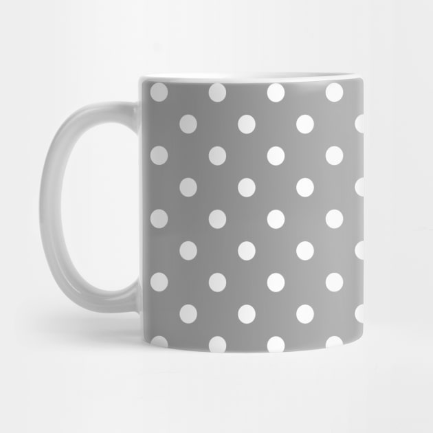 Grey and White Polka Dots Pattern by Ayoub14